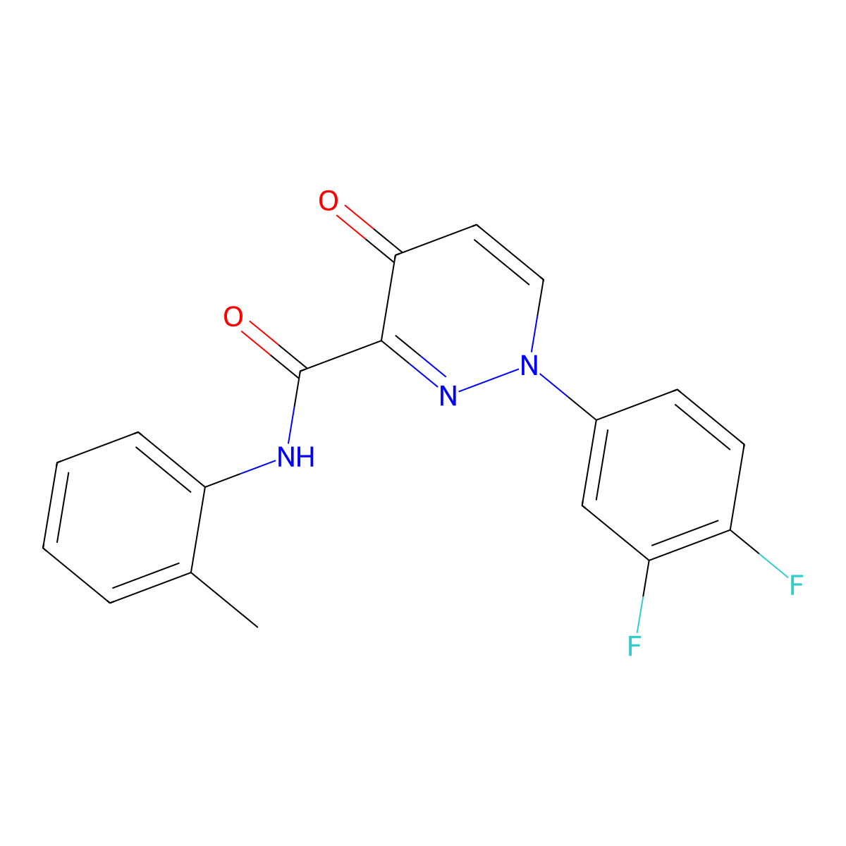 1-(3,4-difluorophenyl)-N-(2-methylphenyl)-4-oxo-1,4-dihydro-3-pyridazinecarboxamide molecular structure, CAS 478063-37-5