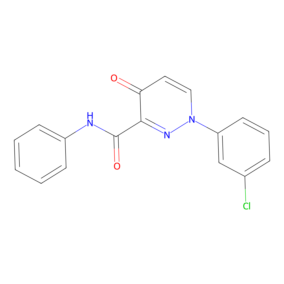 1-(3-chlorophenyl)-4-oxo-N-phenyl-1,4-dihydropyridazine-3-carboxamide molecular structure, CAS 478063-42-2