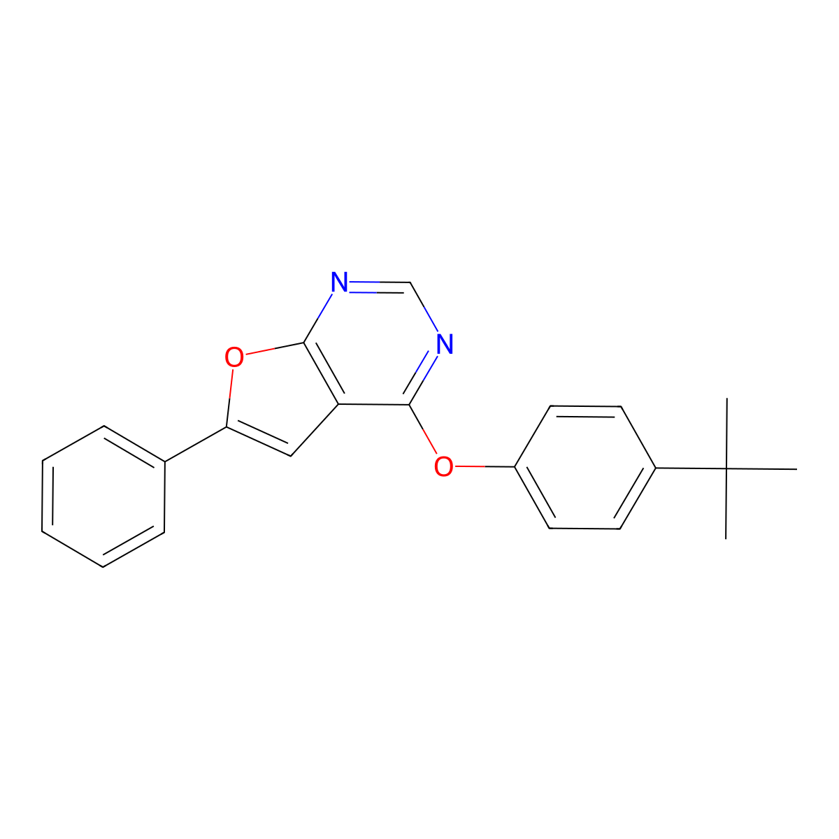 4-(4-Tert-butylphenoxy)-6-phenylfuro[2,3-d]pyrimidine molecular structure, CAS 478063-46-6