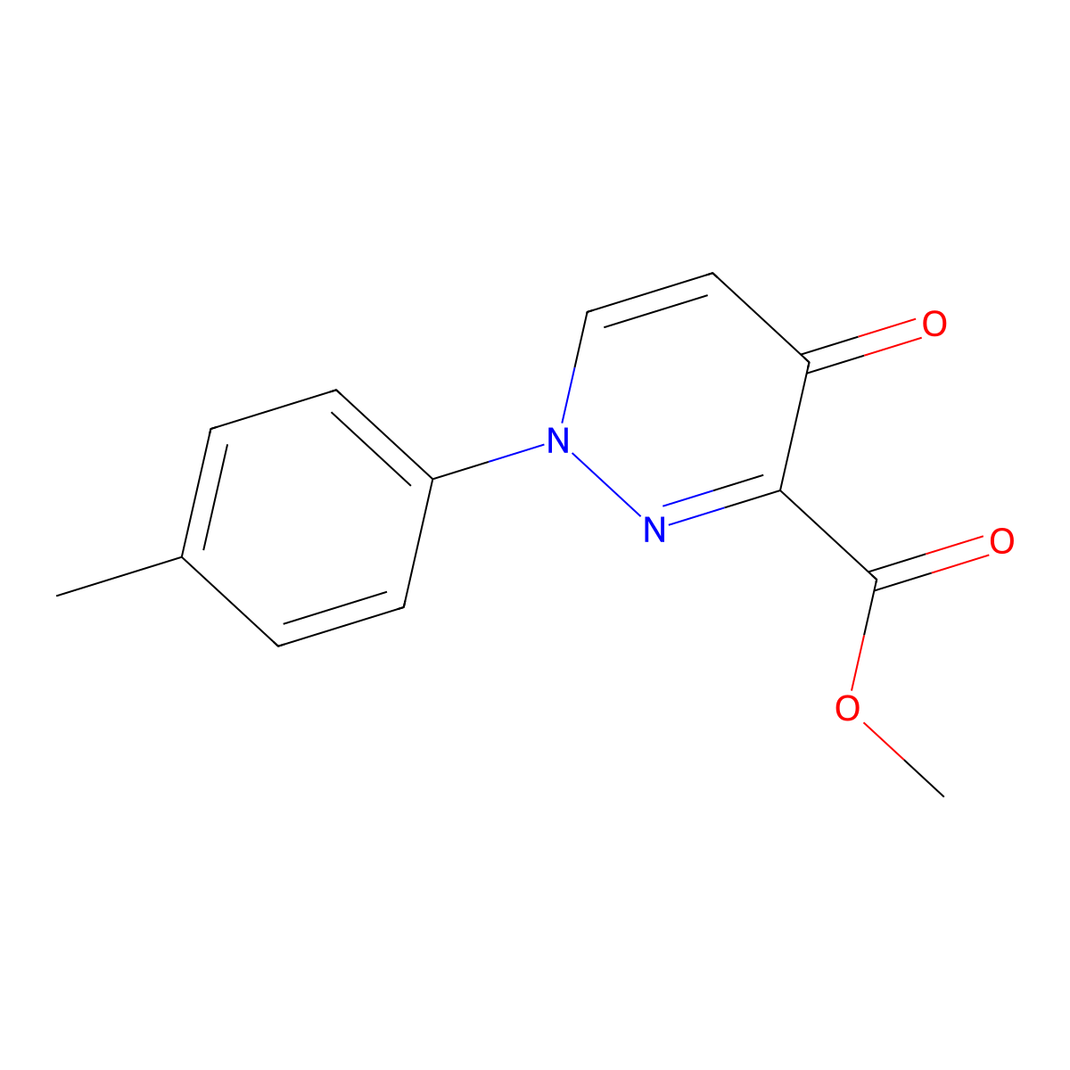 Methyl 1-(4-methylphenyl)-4-oxo-1,4-dihydropyridazine-3-carboxylate molecular structure, CAS 478063-54-6