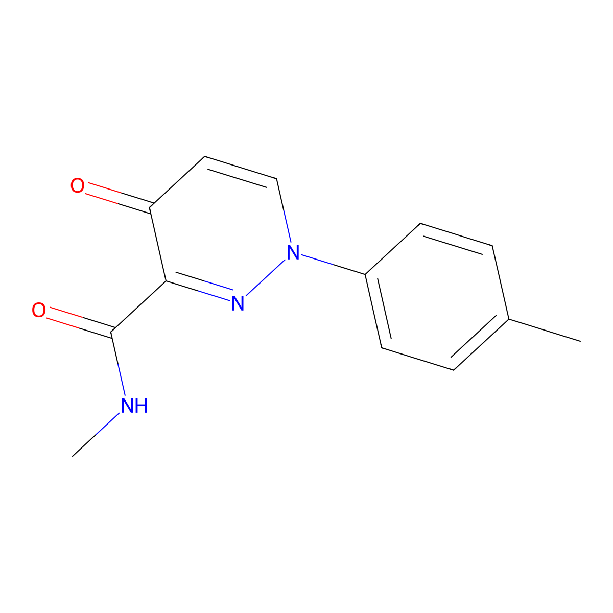 N-methyl-1-(4-methylphenyl)-4-oxo-1,4-dihydro-3-pyridazinecarboxamide molecular structure, CAS 478063-55-7