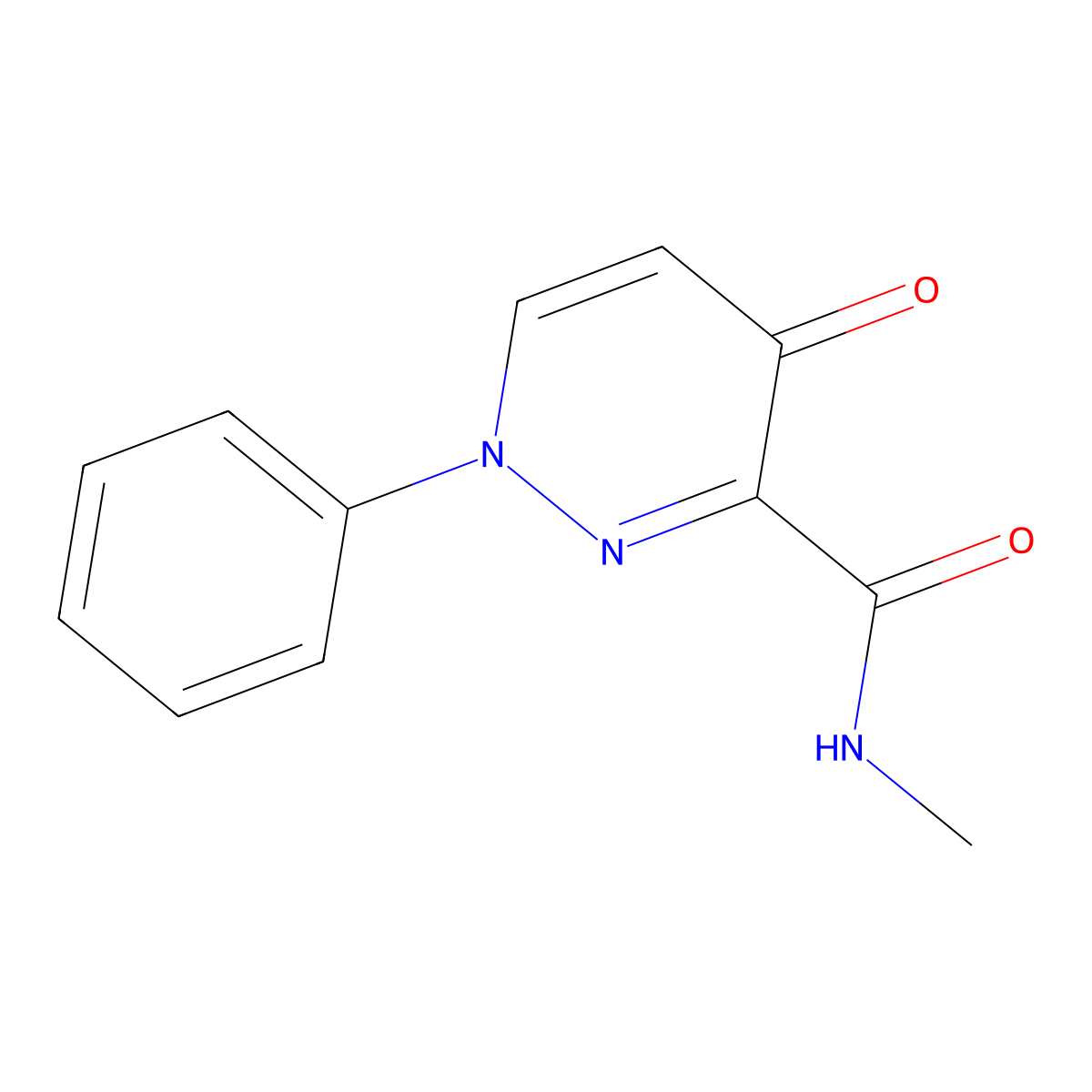N-methyl-4-oxo-1-phenyl-1,4-dihydro-3-pyridazinecarboxamide molecular structure, CAS 478063-56-8