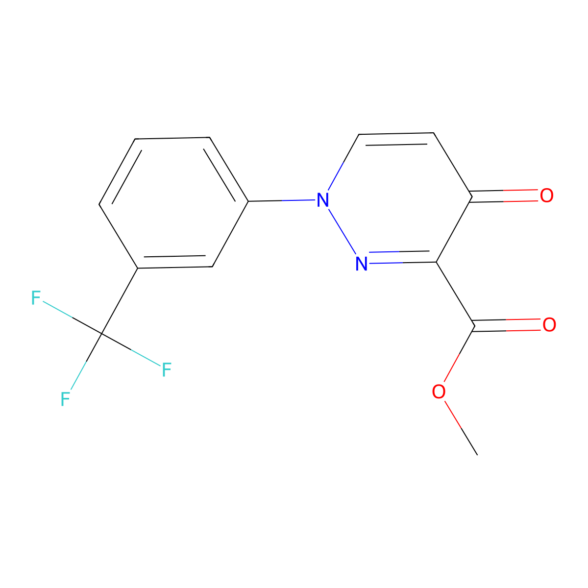 Methyl 4-oxo-1-[3-(trifluoromethyl)phenyl]-1,4-dihydro-3-pyridazinecarboxylate molecular structure, CAS 478063-65-9