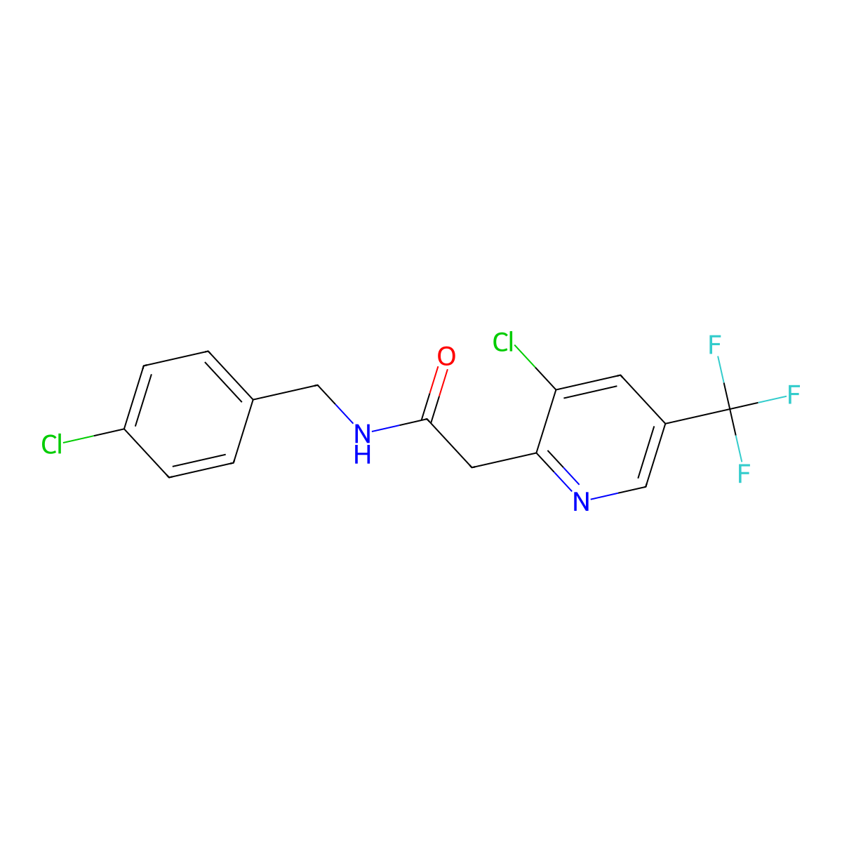 N-(4-chlorobenzyl)-2-[3-chloro-5-(trifluoromethyl)-2-pyridinyl]acetamide molecular structure, CAS 478063-70-6