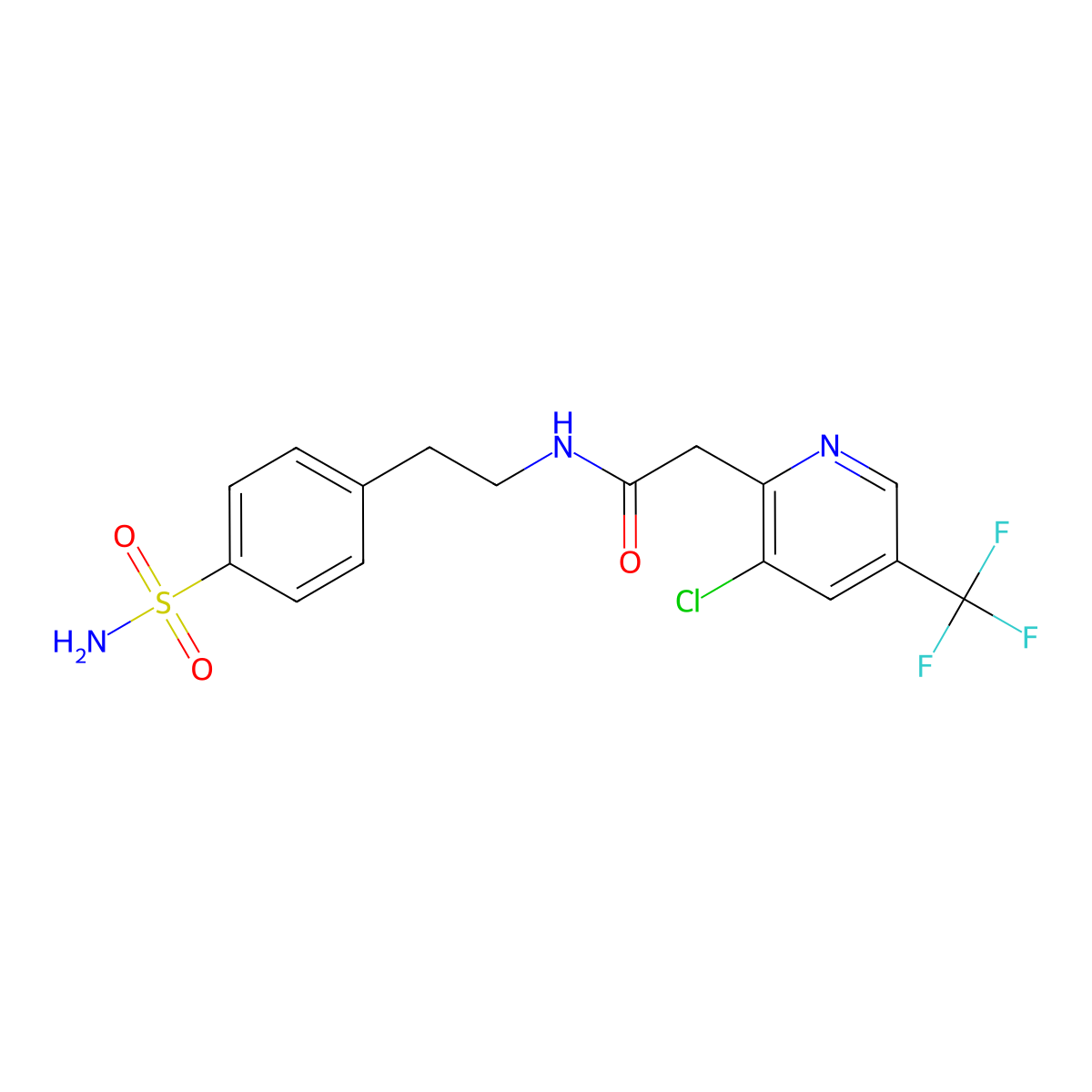 2-[3-chloro-5-(trifluoromethyl)pyridin-2-yl]-N-[2-(4-sulfamoylphenyl)ethyl]acetamide molecular structure, CAS 478063-71-7