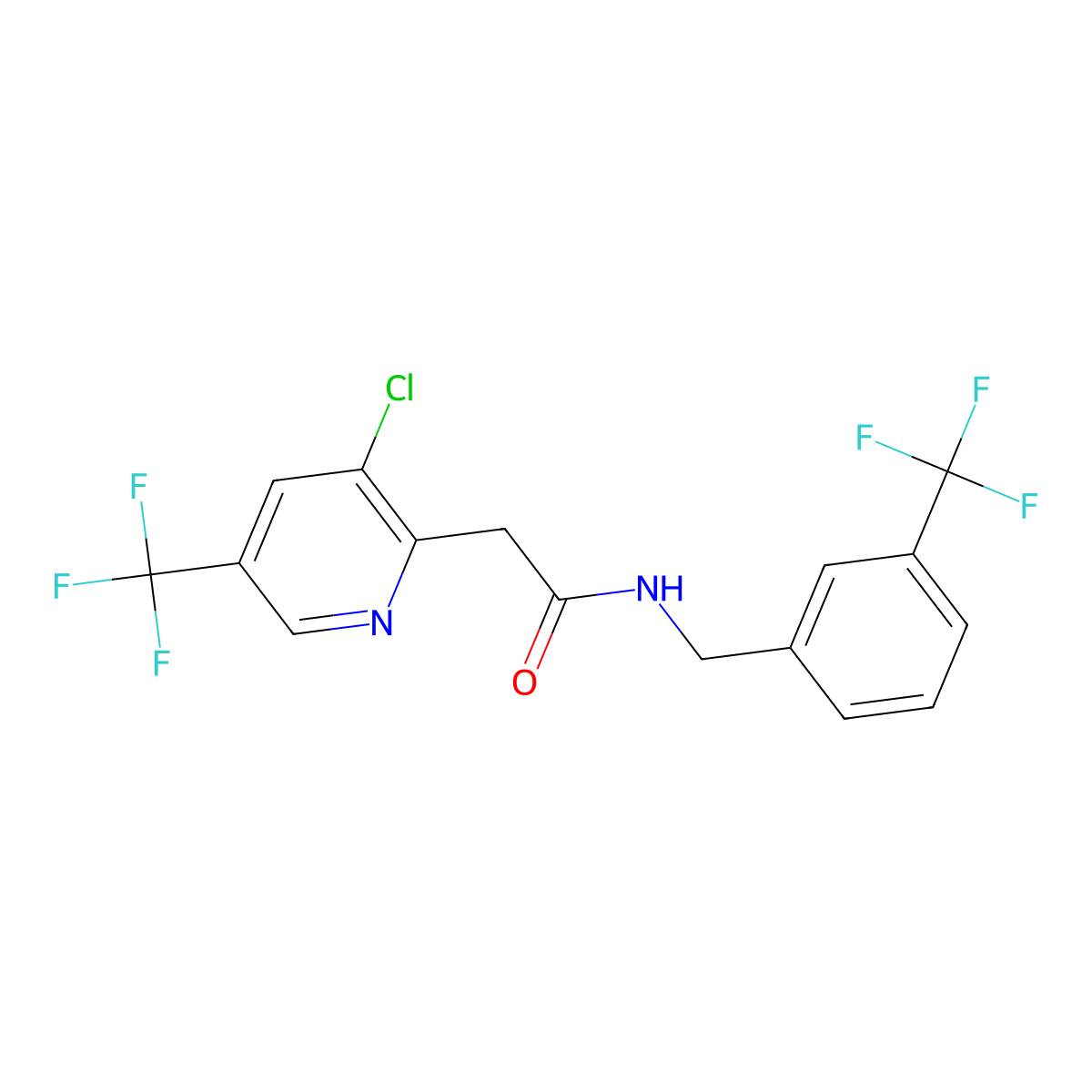 2-[3-chloro-5-(trifluoromethyl)pyridin-2-yl]-N-{[3-(trifluoromethyl)phenyl]methyl}acetamide molecular structure, CAS 478063-77-3