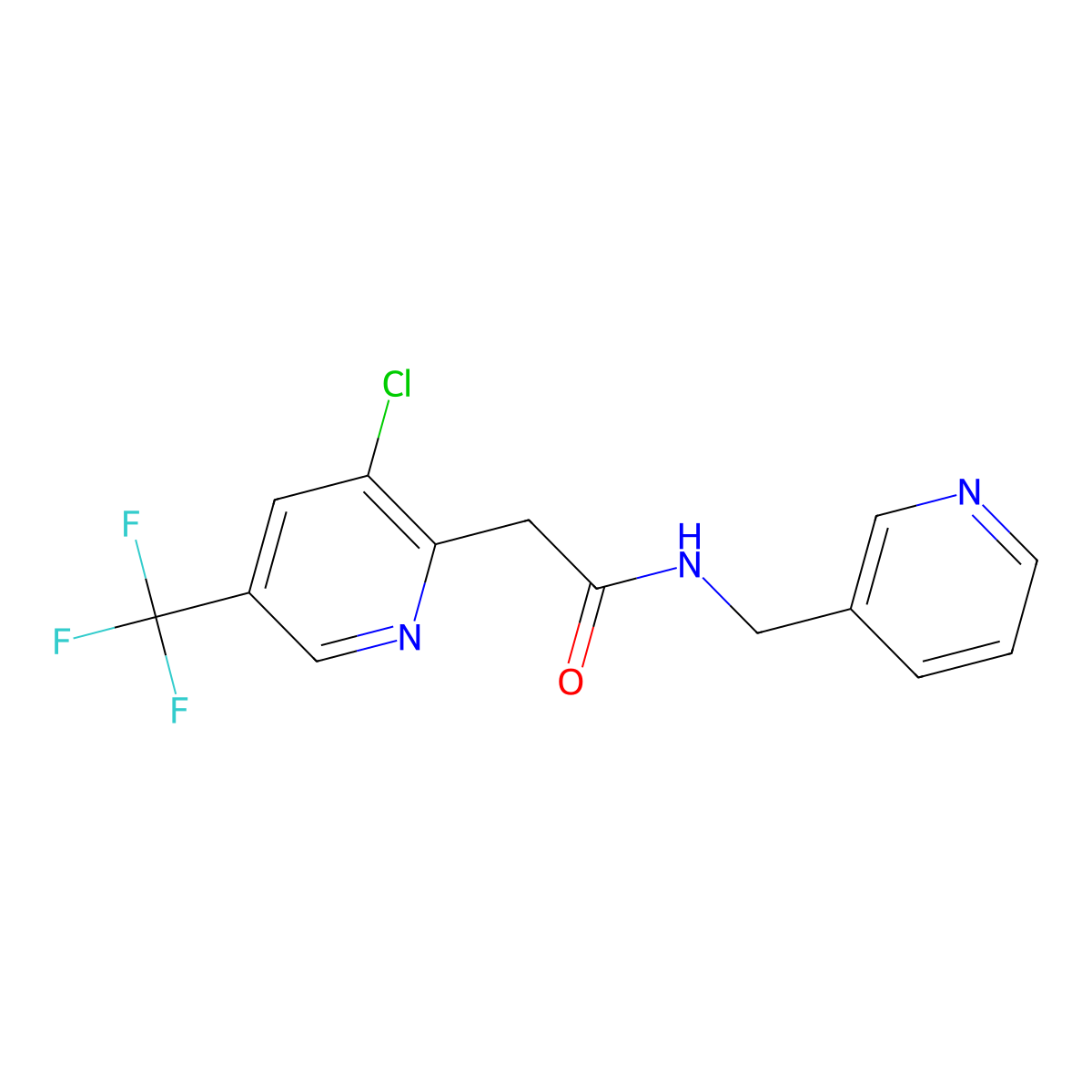 2-[3-chloro-5-(trifluoromethyl)-2-pyridinyl]-N-(3-pyridinylmethyl)acetamide molecular structure, CAS 478063-80-8