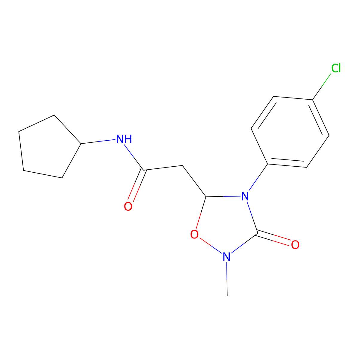 2-[4-(4-chlorophenyl)-2-methyl-3-oxo-1,2,4-oxadiazolidin-5-yl]-N-cyclopentylacetamide molecular structure, CAS 478063-81-9