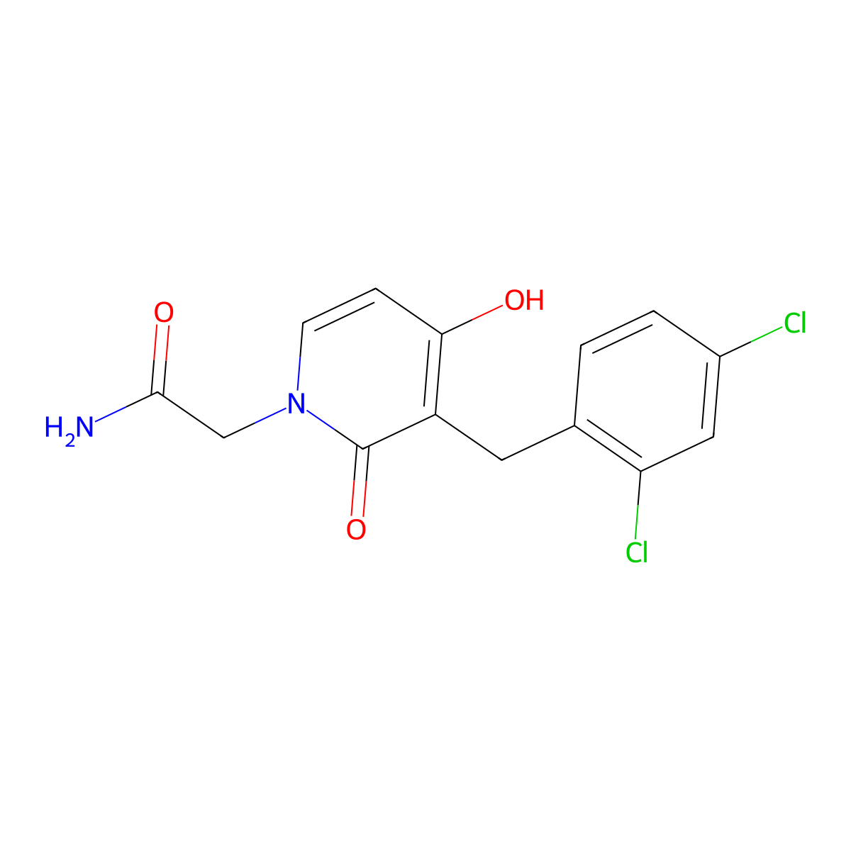 2-[3-(2,4-dichlorobenzyl)-4-hydroxy-2-oxo-1(2H)-pyridinyl]acetamide molecular structure, CAS 478063-86-4