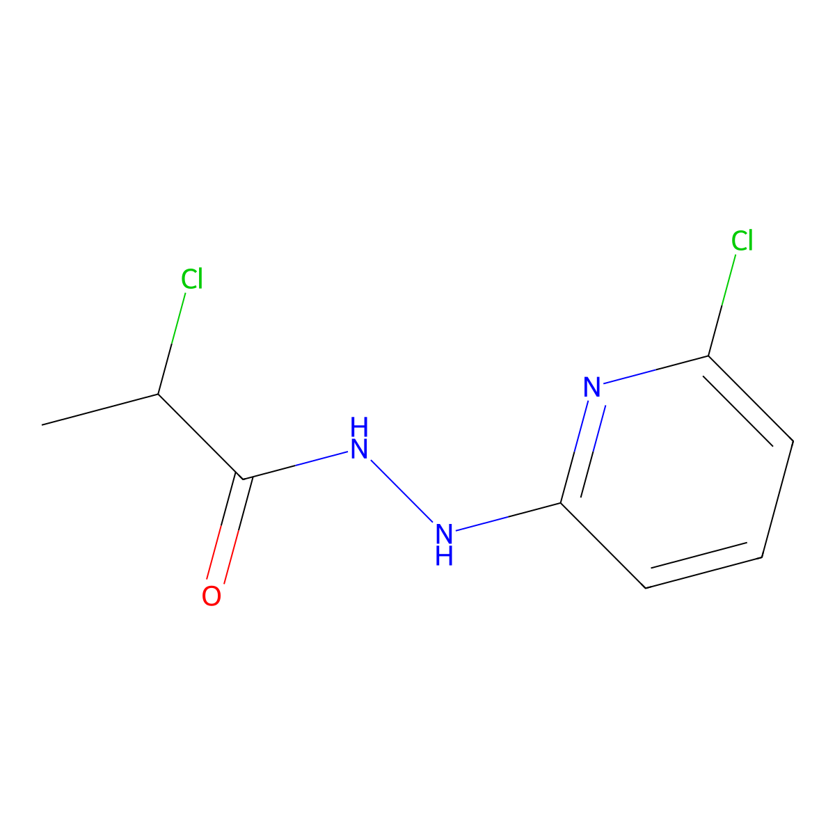 2-chloro-N'-(6-chloropyridin-2-yl)propanehydrazide molecular structure, CAS 478063-87-5