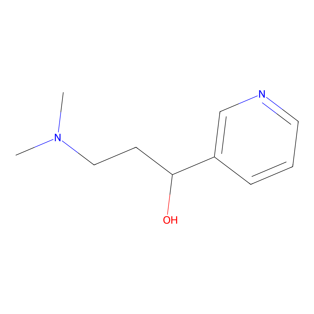 3-(Dimethylamino)-1-(pyridin-3-yl)propan-1-ol molecular structure, CAS 478063-88-6