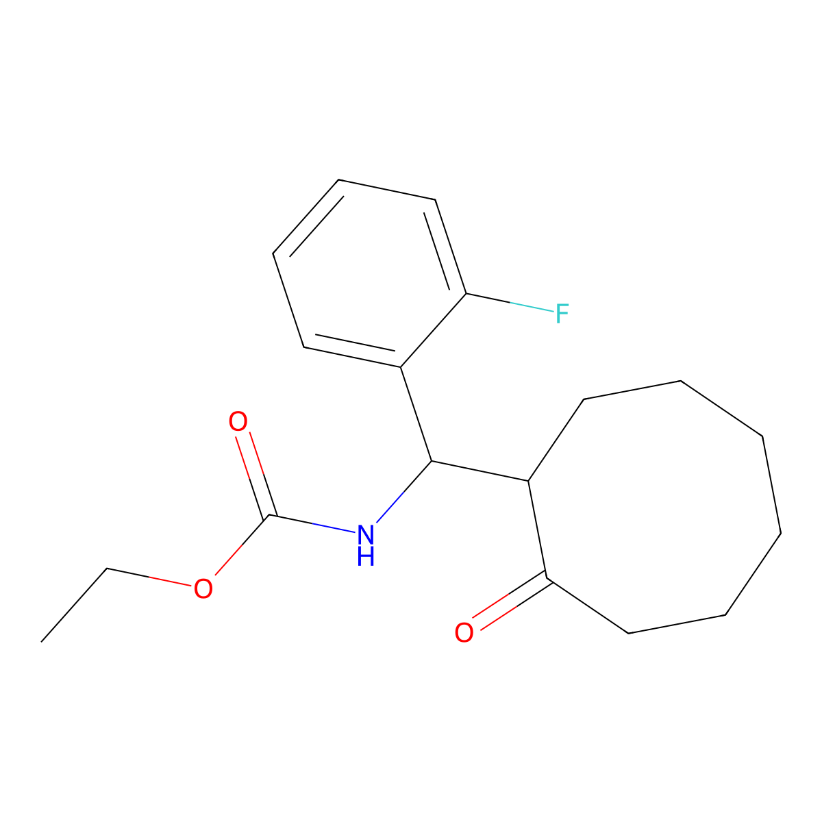 ethyl N-[(2-fluorophenyl)(2-oxocyclooctyl)methyl]carbamate molecular structure, CAS 478063-91-1