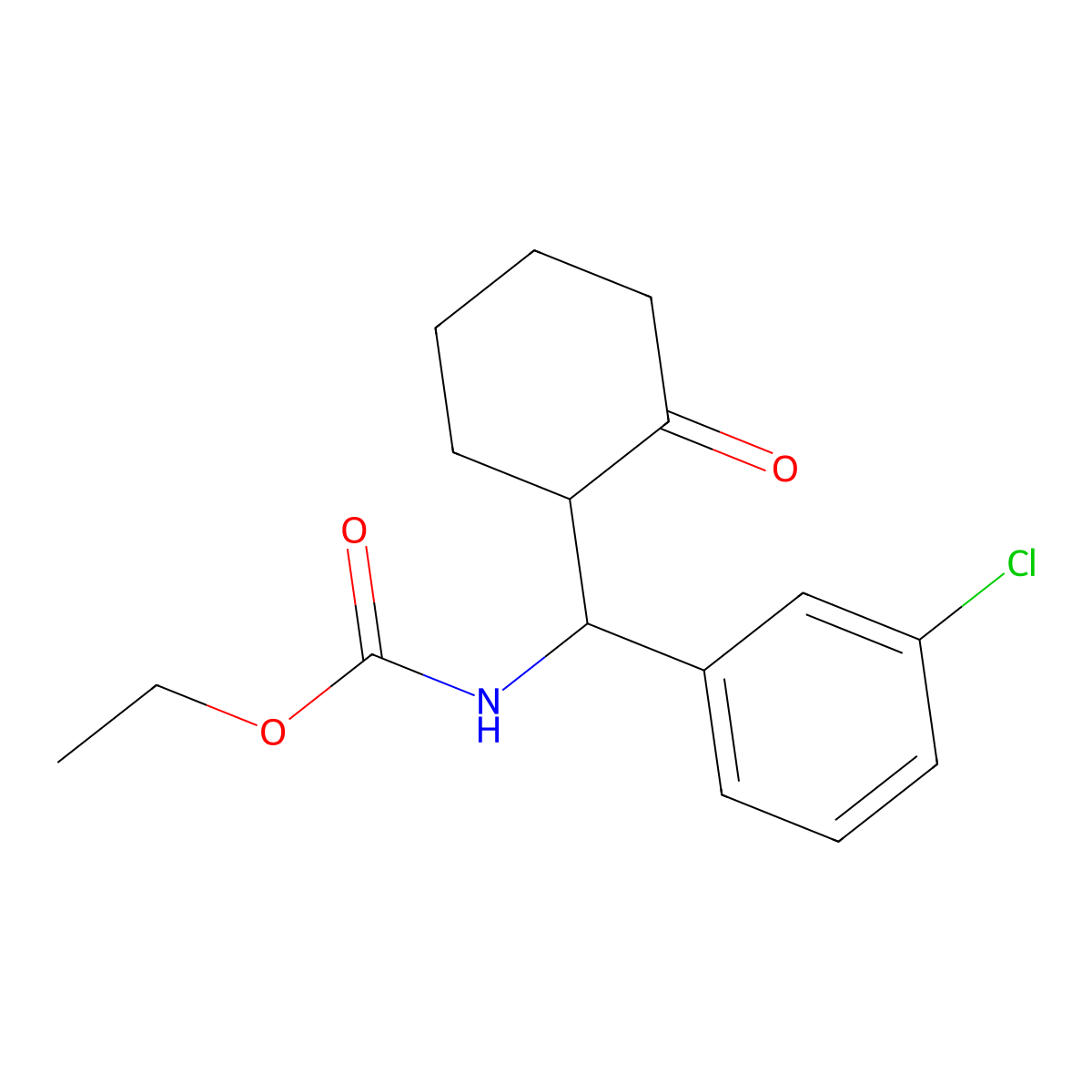 ethyl N-[(3-chlorophenyl)(2-oxocyclohexyl)methyl]carbamate molecular structure, CAS 478063-98-8