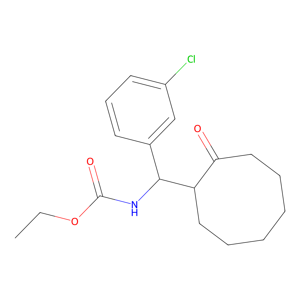 ethyl N-[(3-chlorophenyl)(2-oxocyclooctyl)methyl]carbamate molecular structure, CAS 478064-01-6