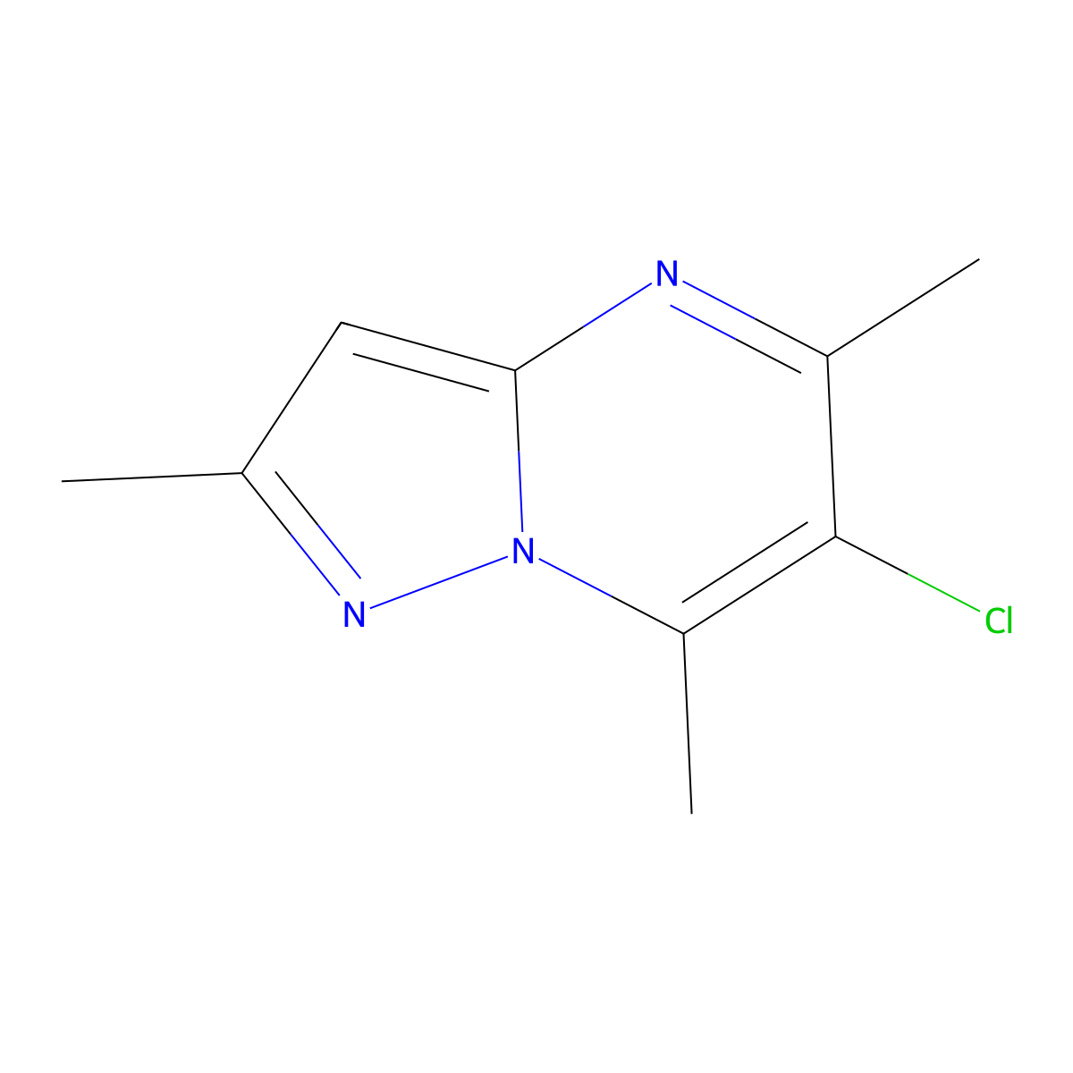6-Chloro-2,5,7-trimethylpyrazolo[1,5-a]pyrimidine molecular structure, CAS 478064-03-8