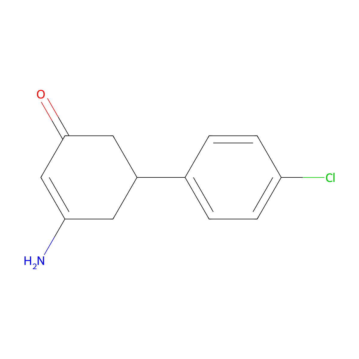 3-Amino-5-(4-chlorophenyl)cyclohex-2-en-1-one molecular structure, CAS 478064-04-9