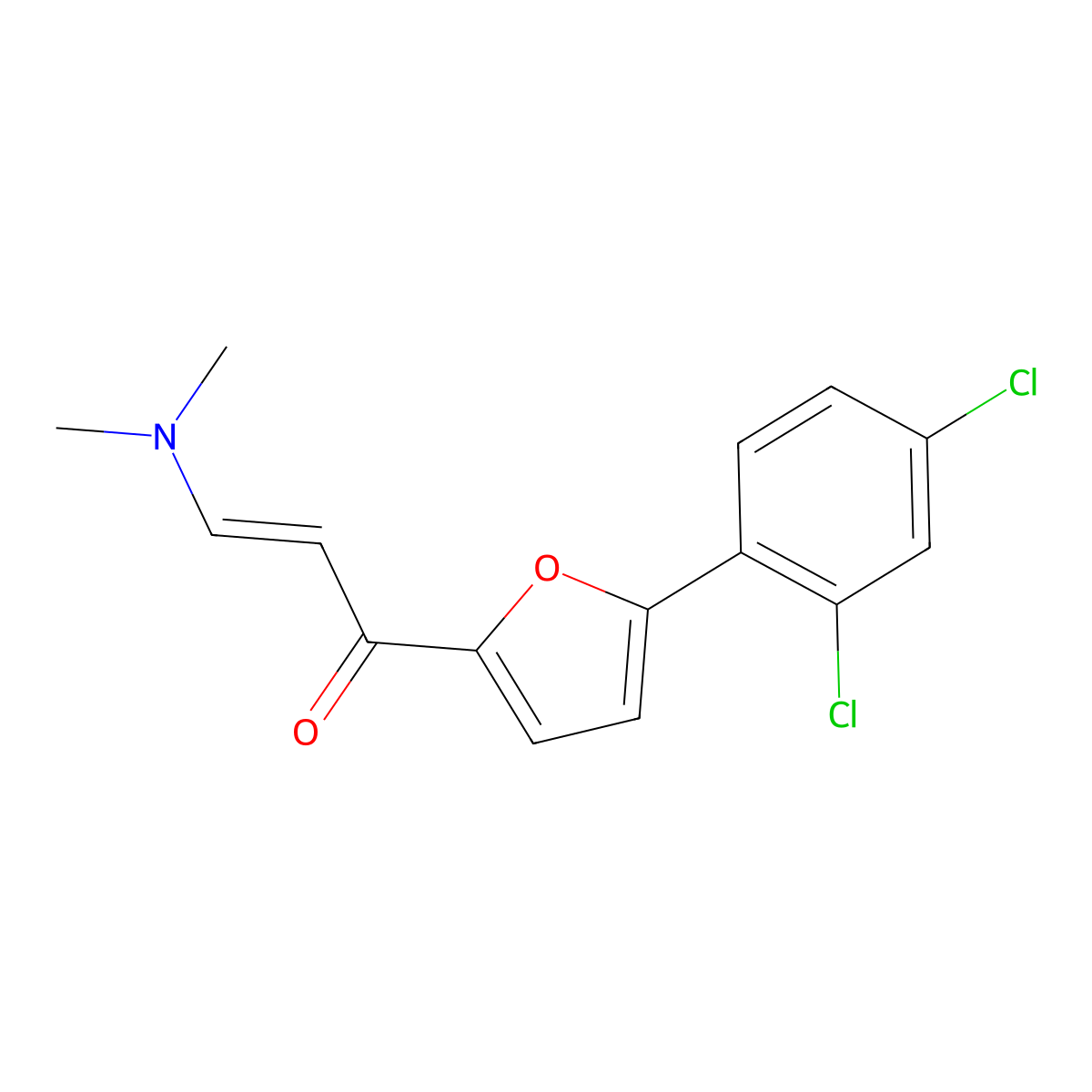 (E)-1-[5-(2,4-dichlorophenyl)-2-furyl]-3-(dimethylamino)-2-propen-1-one molecular structure, CAS 478064-05-0