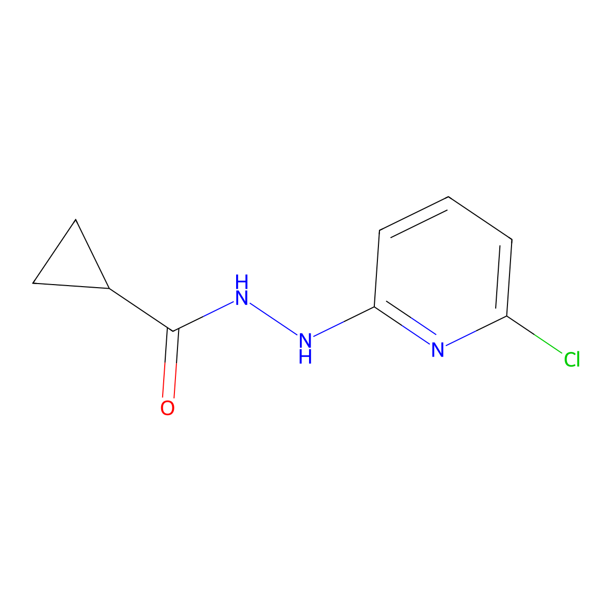 N'-(6-chloropyridin-2-yl)cyclopropanecarbohydrazide molecular structure, CAS 478064-08-3