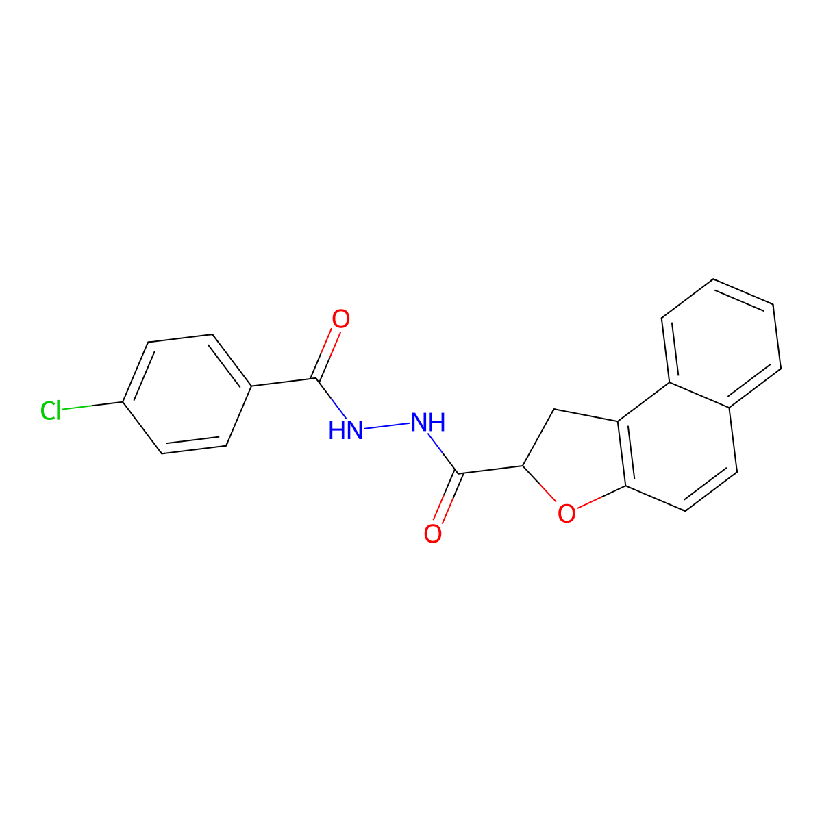 N'-(4-chlorobenzoyl)-1,2-dihydronaphtho[2,1-b]furan-2-carbohydrazide molecular structure, CAS 478064-22-1