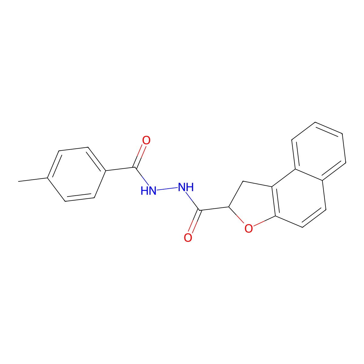 N'-(4-methylbenzoyl)-1,2-dihydronaphtho[2,1-b]furan-2-carbohydrazide molecular structure, CAS 478064-23-2