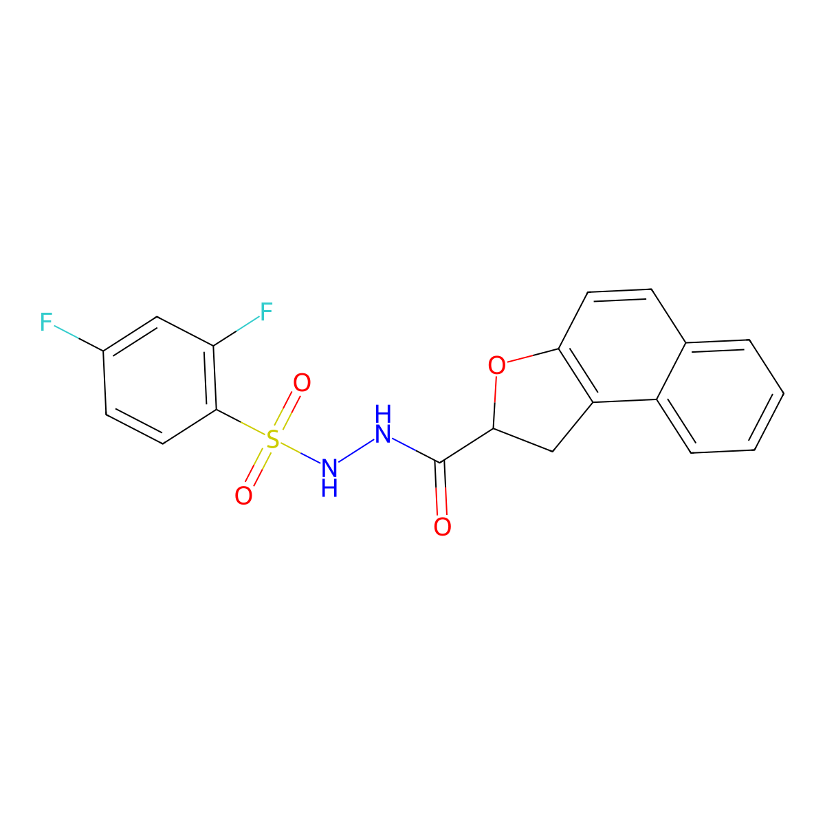 N'-(1,2-dihydronaphtho[2,1-b]furan-2-ylcarbonyl)-2,4-difluorobenzenesulfonohydrazide molecular structure, CAS 478064-28-7