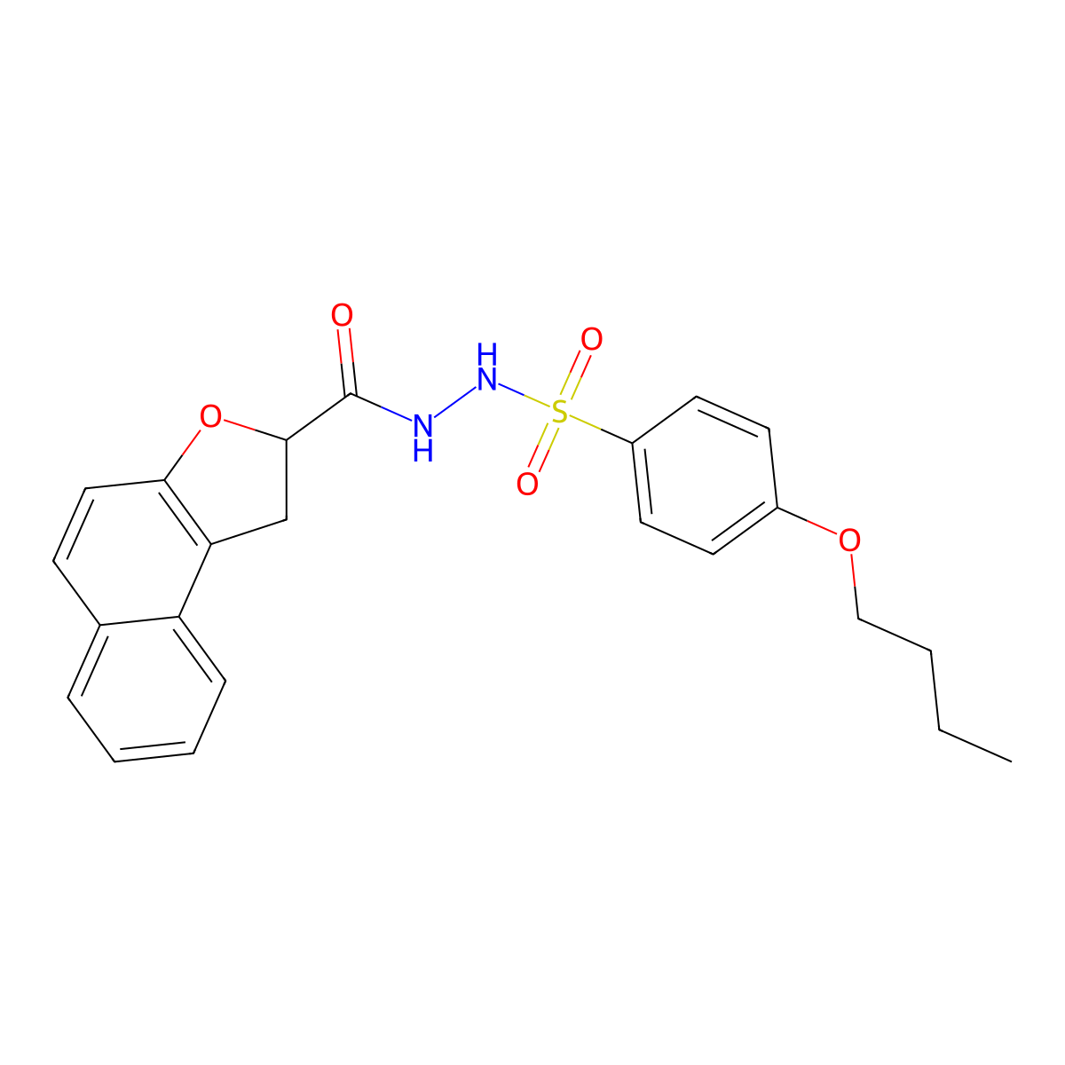 4-butoxy-N'-(1,2-dihydronaphtho[2,1-b]furan-2-ylcarbonyl)benzenesulfonohydrazide molecular structure, CAS 478064-30-1