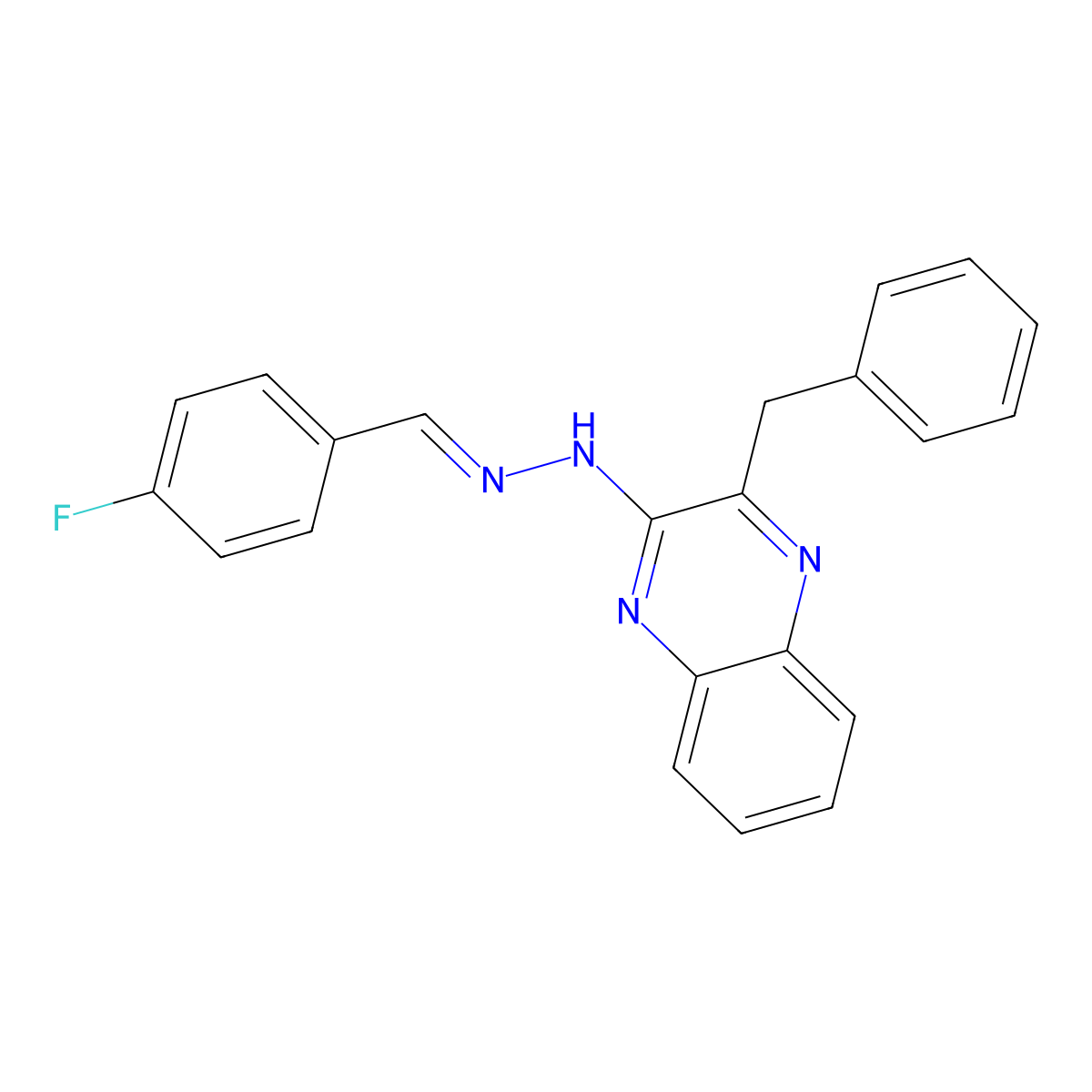 4-fluorobenzenecarbaldehyde N-(3-benzyl-2-quinoxalinyl)hydrazone molecular structure, CAS 478064-31-2