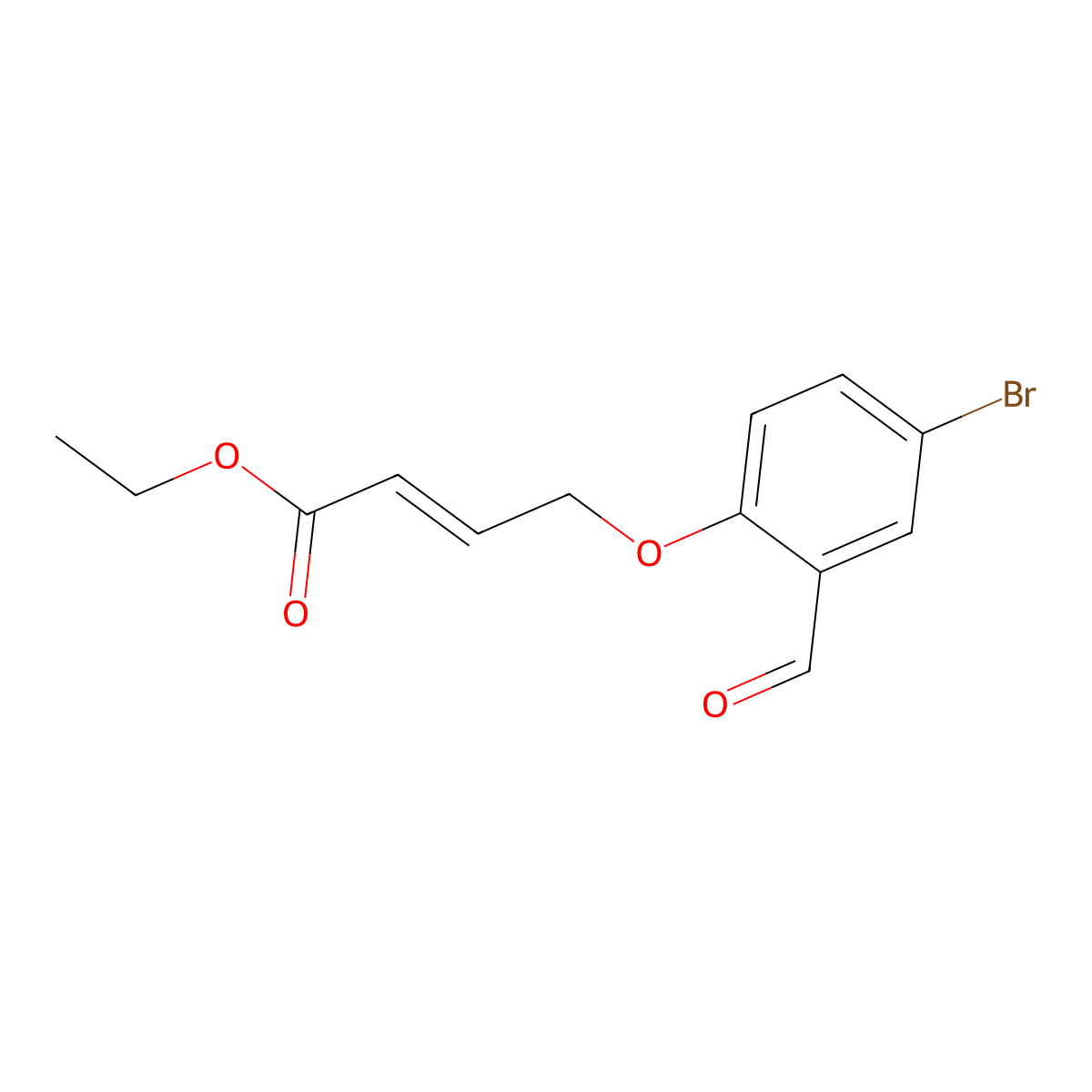 Ethyl 4-(4-bromo-2-formylphenoxy)but-2-enoate molecular structure, CAS 478064-32-3