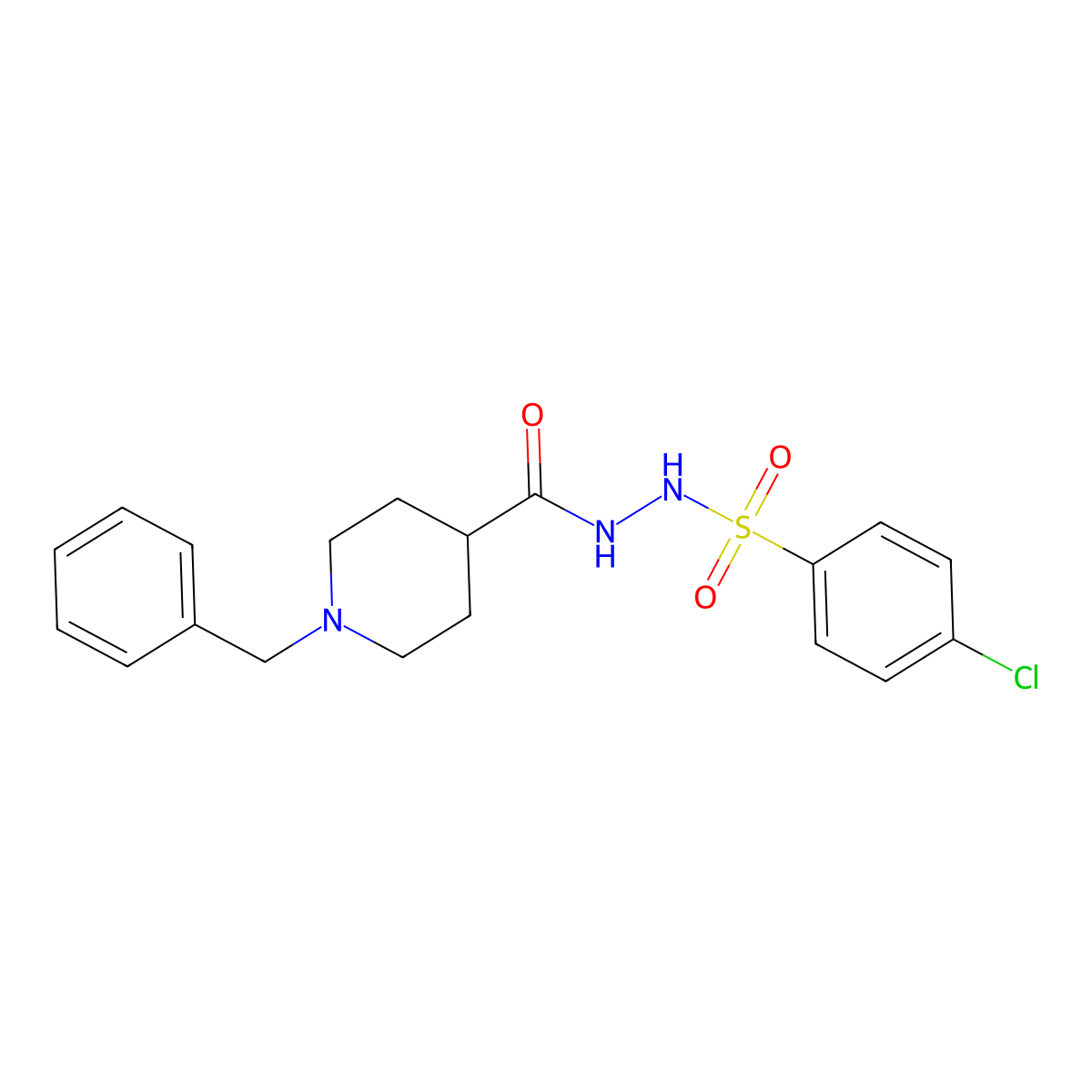 N'-[(1-benzyl-4-piperidinyl)carbonyl]-4-chlorobenzenesulfonohydrazide molecular structure, CAS 478064-38-9