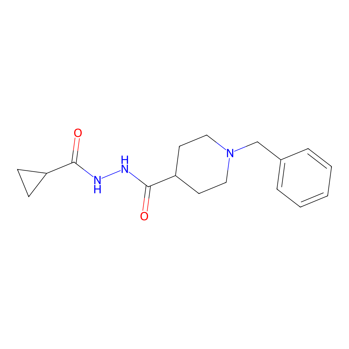 N'-[(1-benzyl-4-piperidinyl)carbonyl]cyclopropanecarbohydrazide molecular structure, CAS 478064-43-6