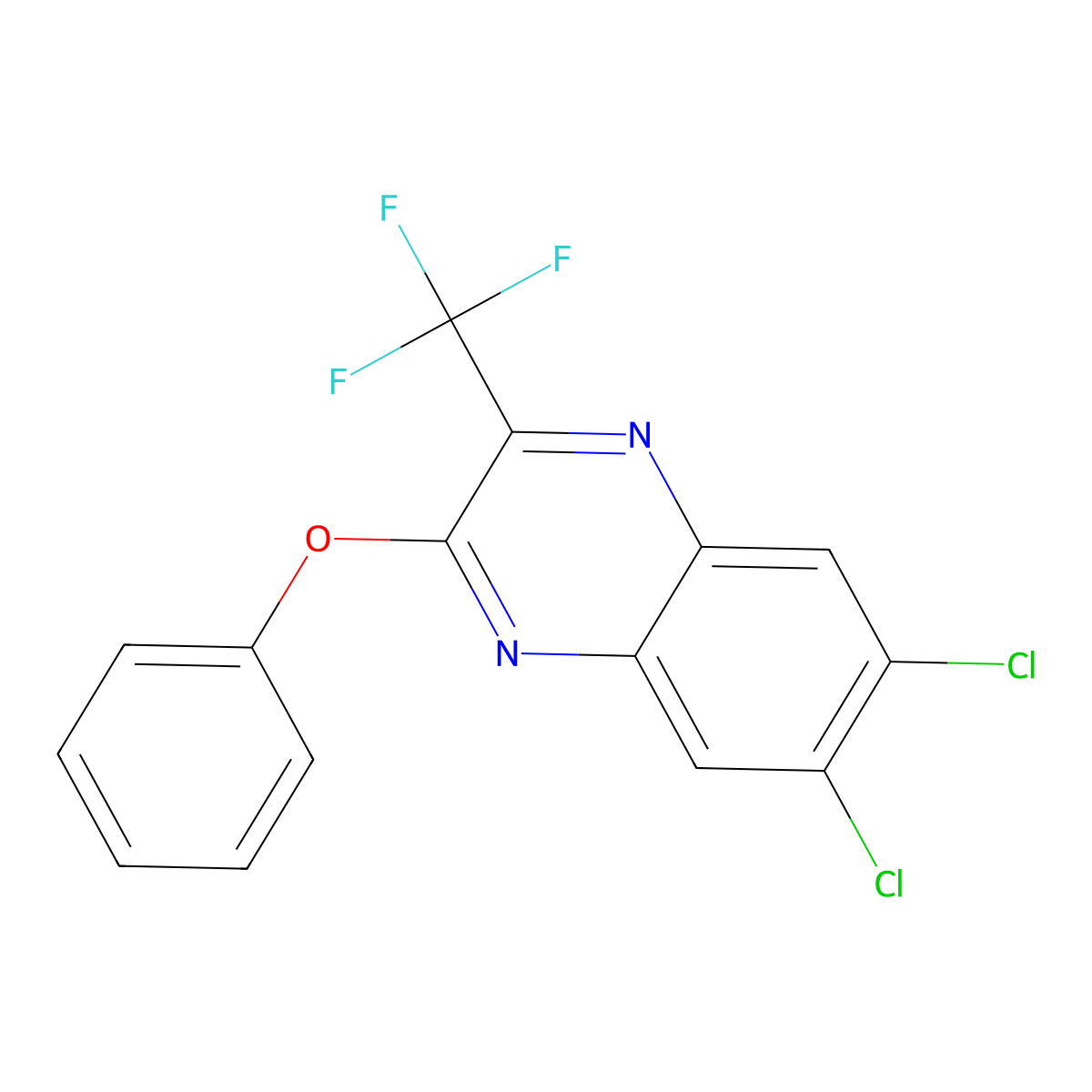 6,7-Dichloro-2-phenoxy-3-(trifluoromethyl)quinoxaline molecular structure, CAS 478064-57-2