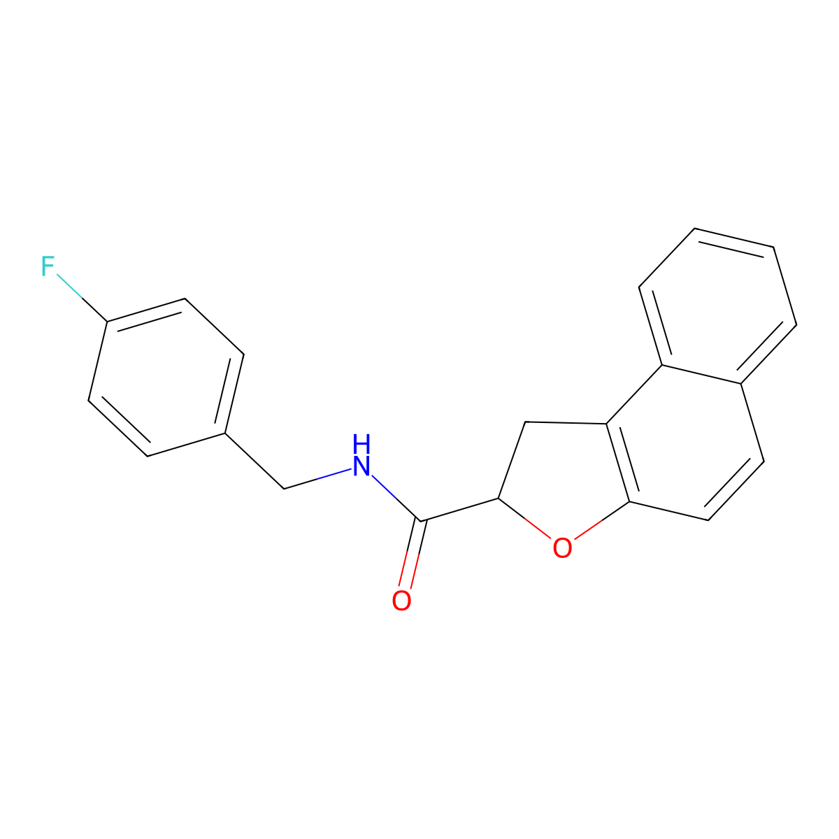 N-(4-fluorobenzyl)-1,2-dihydronaphtho[2,1-b]furan-2-carboxamide molecular structure, CAS 478064-62-9