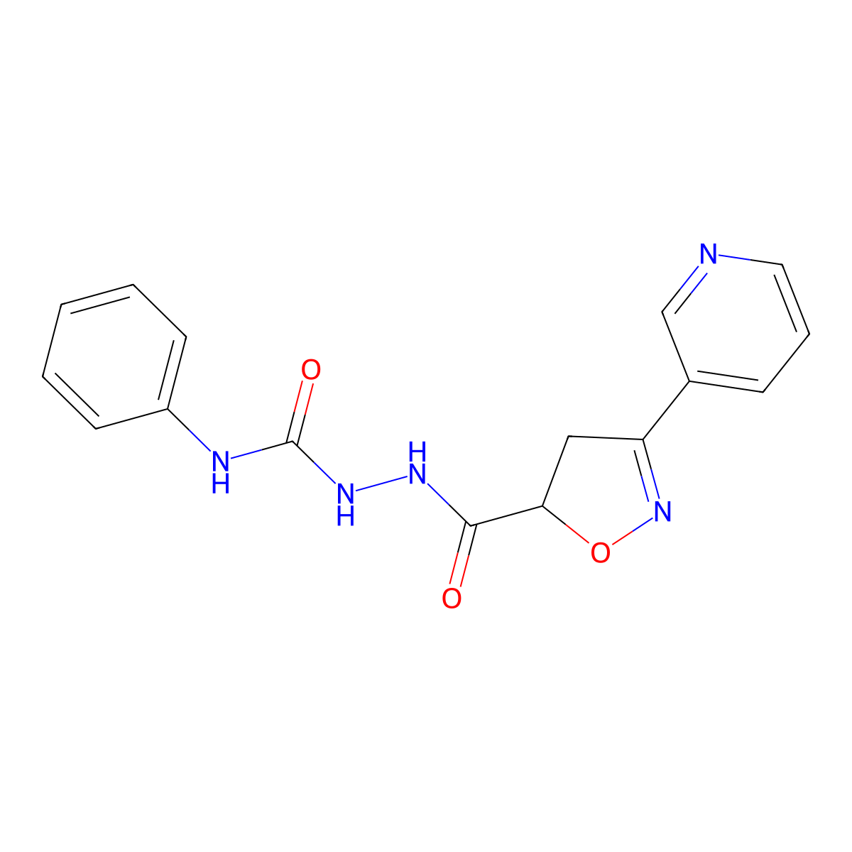 N-phenyl-2-{[3-(3-pyridinyl)-4,5-dihydro-5-isoxazolyl]carbonyl}-1-hydrazinecarboxamide molecular structure, CAS 478064-64-1