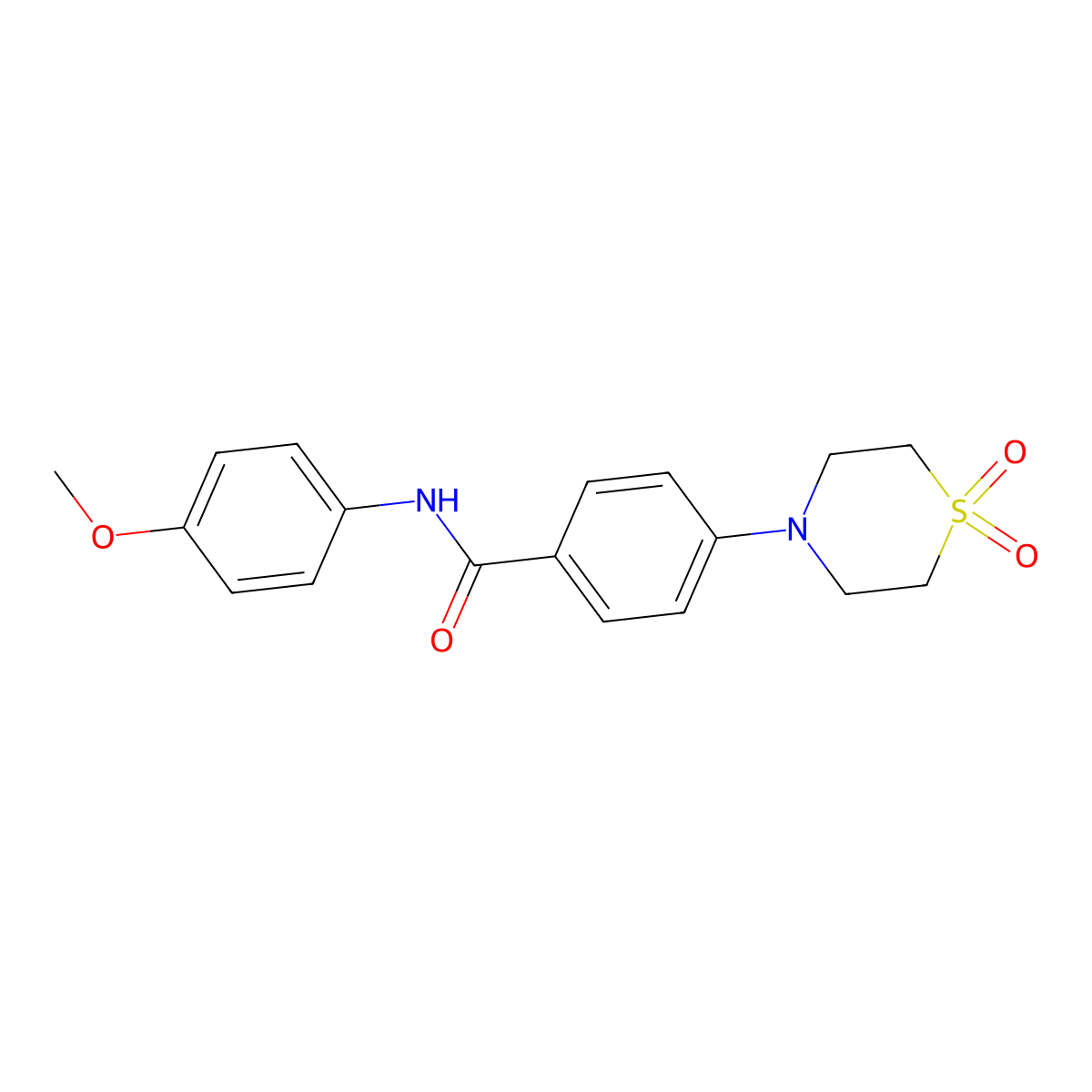4-(1,1-dioxo-1lambda~6~,4-thiazinan-4-yl)-N-(4-methoxyphenyl)benzenecarboxamide molecular structure, CAS 478064-74-3
