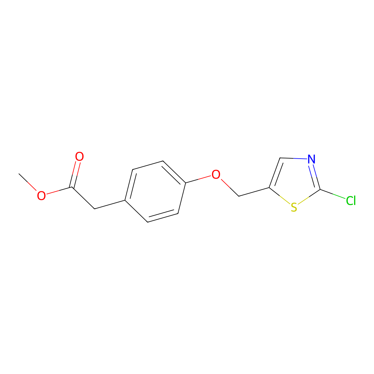 Methyl 2-{4-[(2-chloro-1,3-thiazol-5-yl)methoxy]phenyl}acetate molecular structure, CAS 478064-76-5