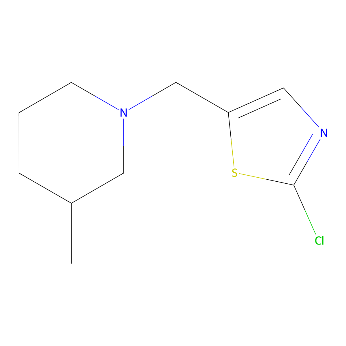 1-[(2-Chloro-1,3-thiazol-5-yl)methyl]-3-methylpiperidine molecular structure, CAS 478064-79-8