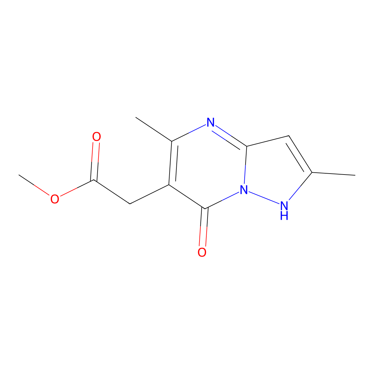 Methyl 2-(7-hydroxy-2,5-dimethylpyrazolo[1,5-a]pyrimidin-6-yl)acetate molecular structure, CAS 478064-85-6