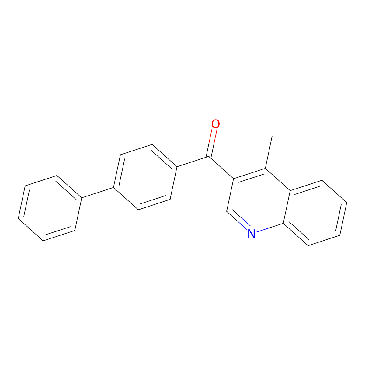 [1,1'-Biphenyl]-4-yl(4-methyl-3-quinolinyl)methanone molecular structure, CAS 478064-94-7
