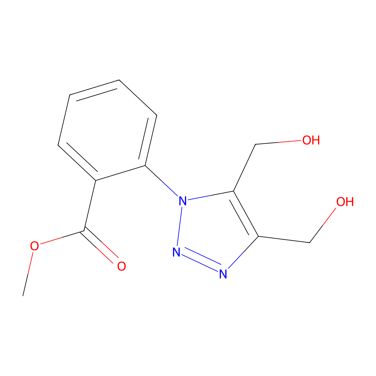 methyl 2-[4,5-bis(hydroxymethyl)-1H-1,2,3-triazol-1-yl]benzenecarboxylate molecular structure, CAS 478064-95-8