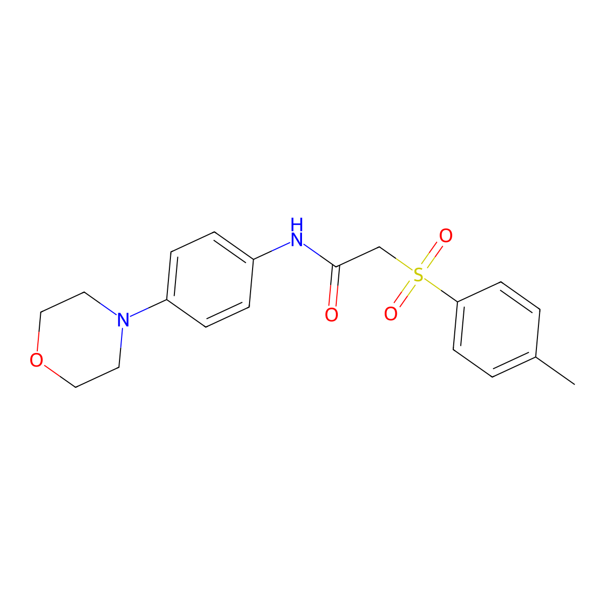 2-[(4-methylphenyl)sulfonyl]-N-(4-morpholinophenyl)acetamide molecular structure, CAS 478064-97-0