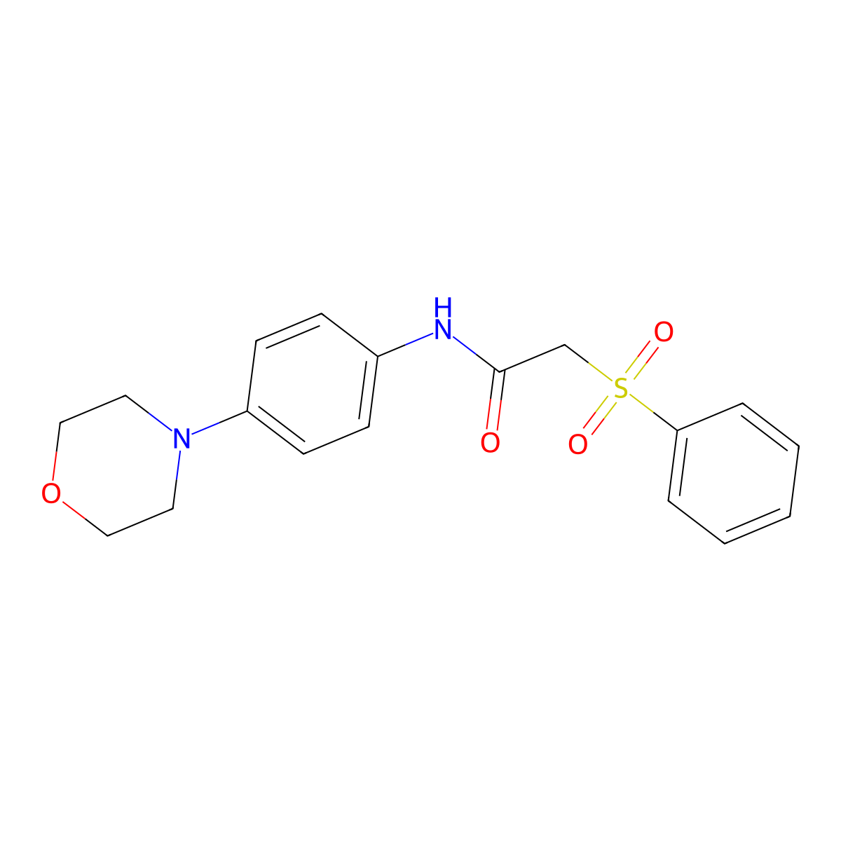 N-(4-morpholinophenyl)-2-(phenylsulfonyl)acetamide molecular structure, CAS 478064-98-1