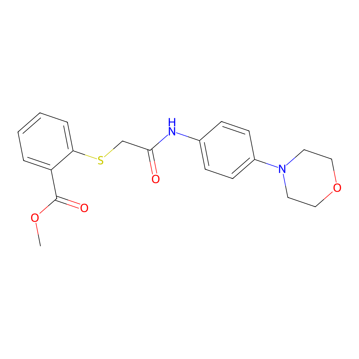 Methyl 2-{[2-(4-morpholinoanilino)-2-oxoethyl]sulfanyl}benzenecarboxylate molecular structure, CAS 478064-99-2