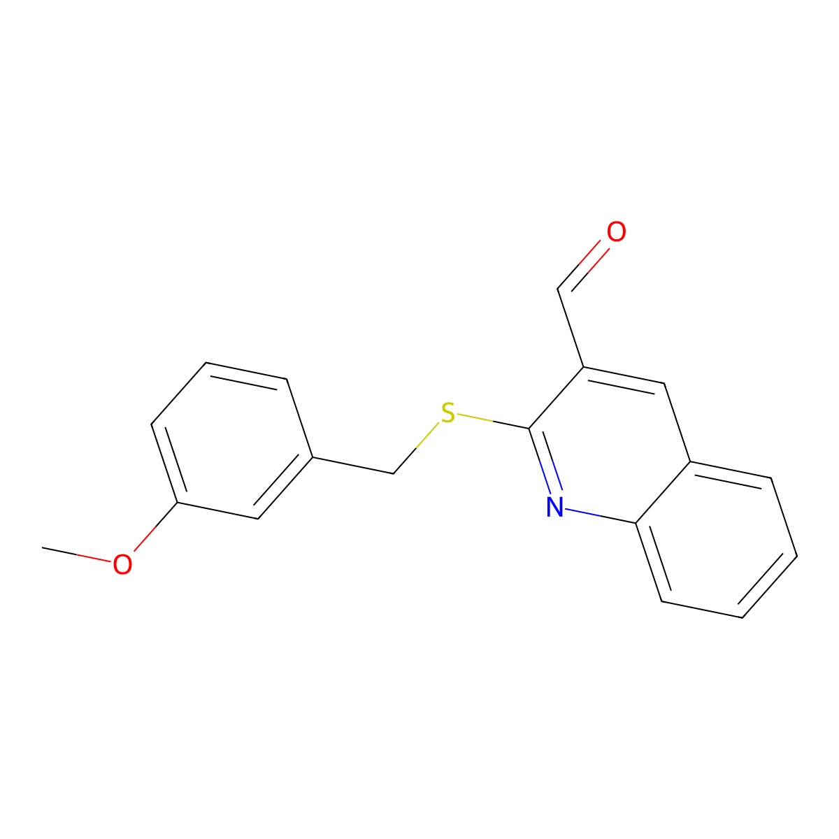 2-[(3-Methoxybenzyl)sulfanyl]-3-quinolinecarbaldehyde molecular structure, CAS 478065-42-8