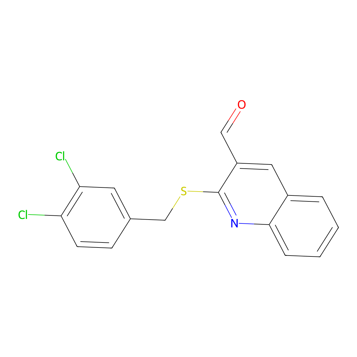 2-[(3,4-Dichlorobenzyl)sulfanyl]-3-quinolinecarbaldehyde molecular structure, CAS 478065-44-0