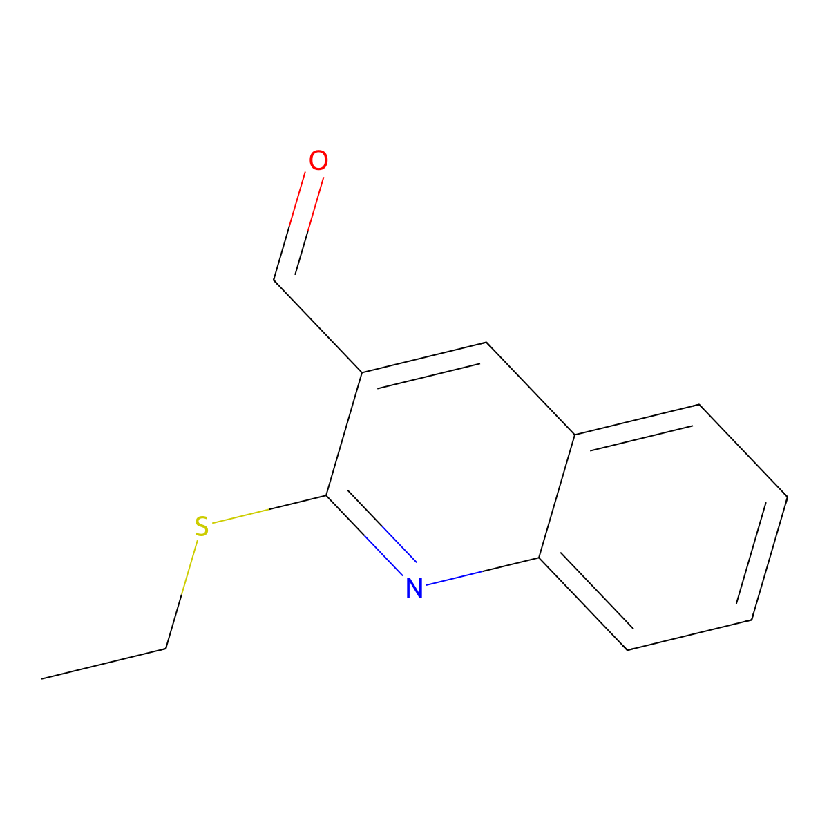 2-(Ethylsulfanyl)-3-quinolinecarbaldehyde molecular structure, CAS 478065-48-4