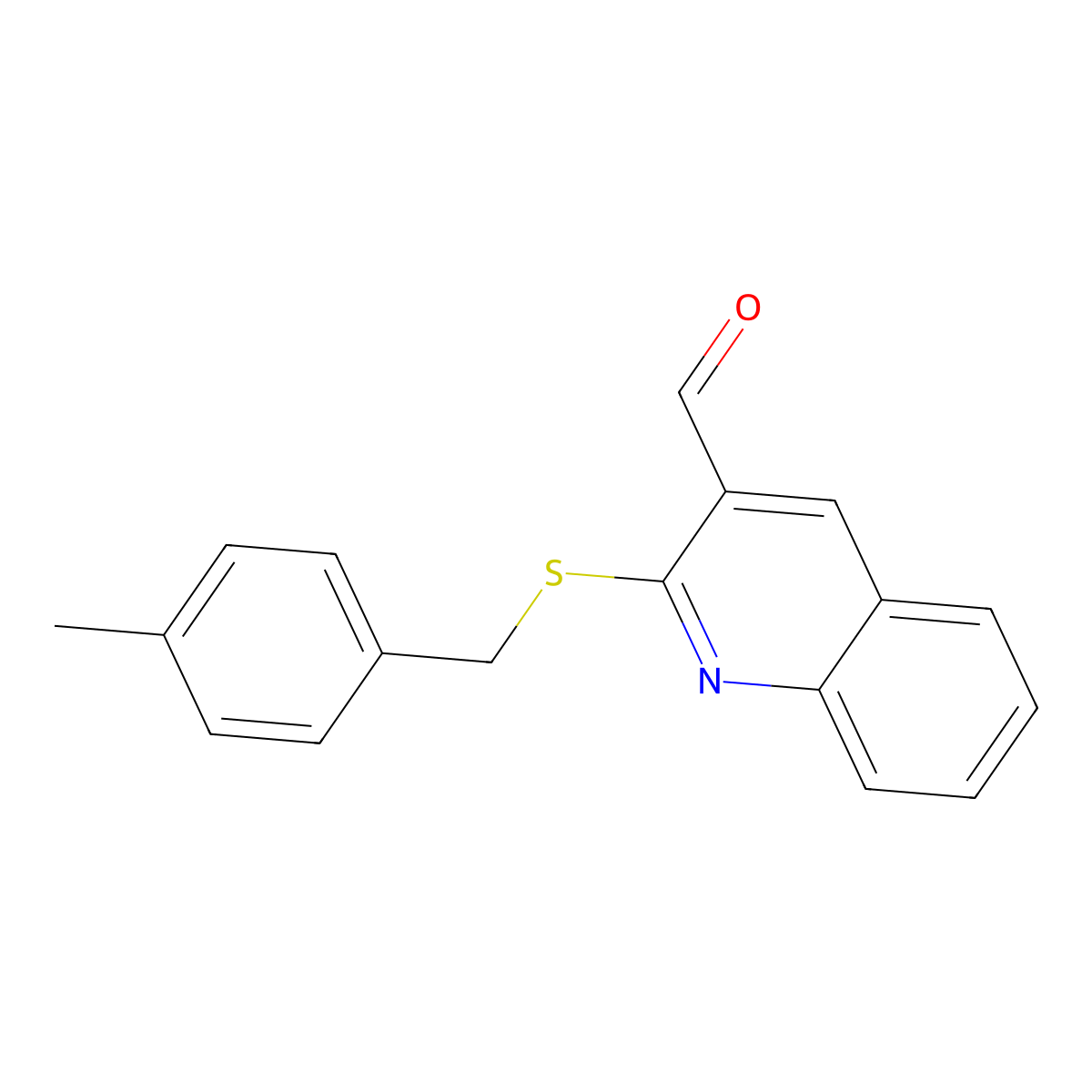 2-[(4-Methylbenzyl)sulfanyl]-3-quinolinecarbaldehyde molecular structure, CAS 478065-50-8
