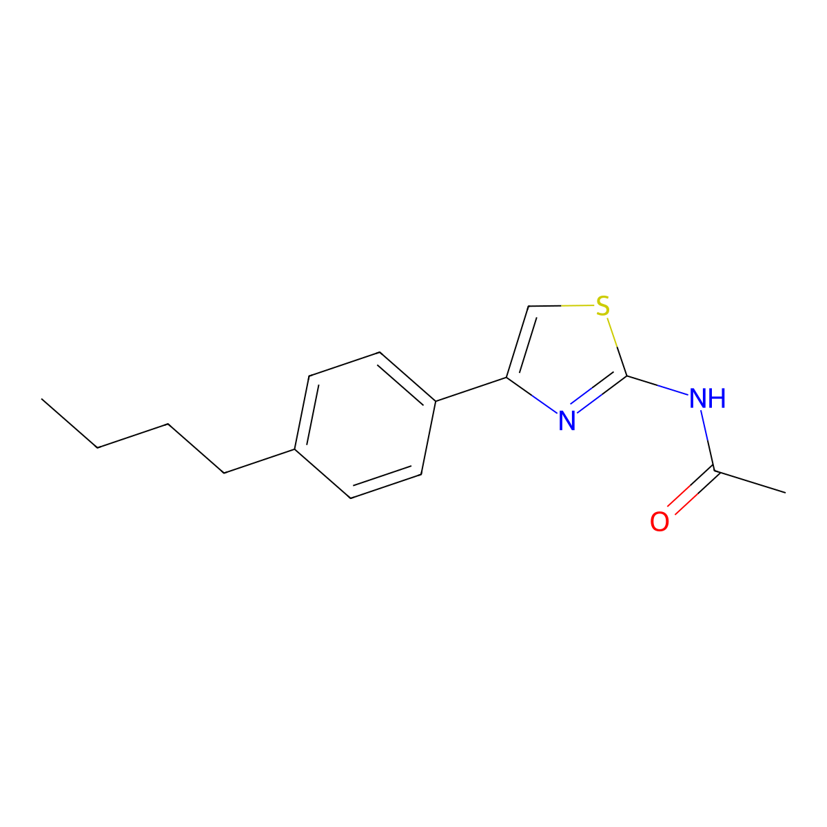 N-[4-(4-butylphenyl)-1,3-thiazol-2-yl]acetamide molecular structure, CAS 478065-85-9