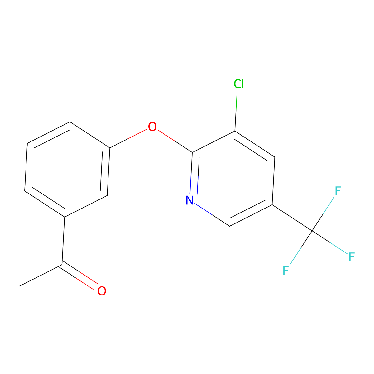 1-(3-{[3-Chloro-5-(trifluoromethyl)-2-pyridinyl]oxy}phenyl)-1-ethanone molecular structure, CAS 478065-94-0