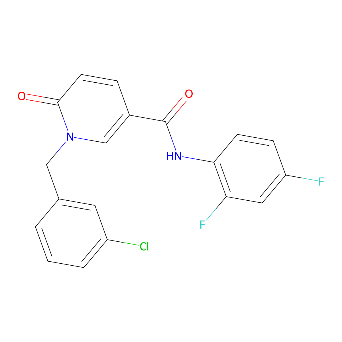 1-[(3-chlorophenyl)methyl]-N-(2,4-difluorophenyl)-6-oxopyridine-3-carboxamide molecular structure, CAS 478065-96-2