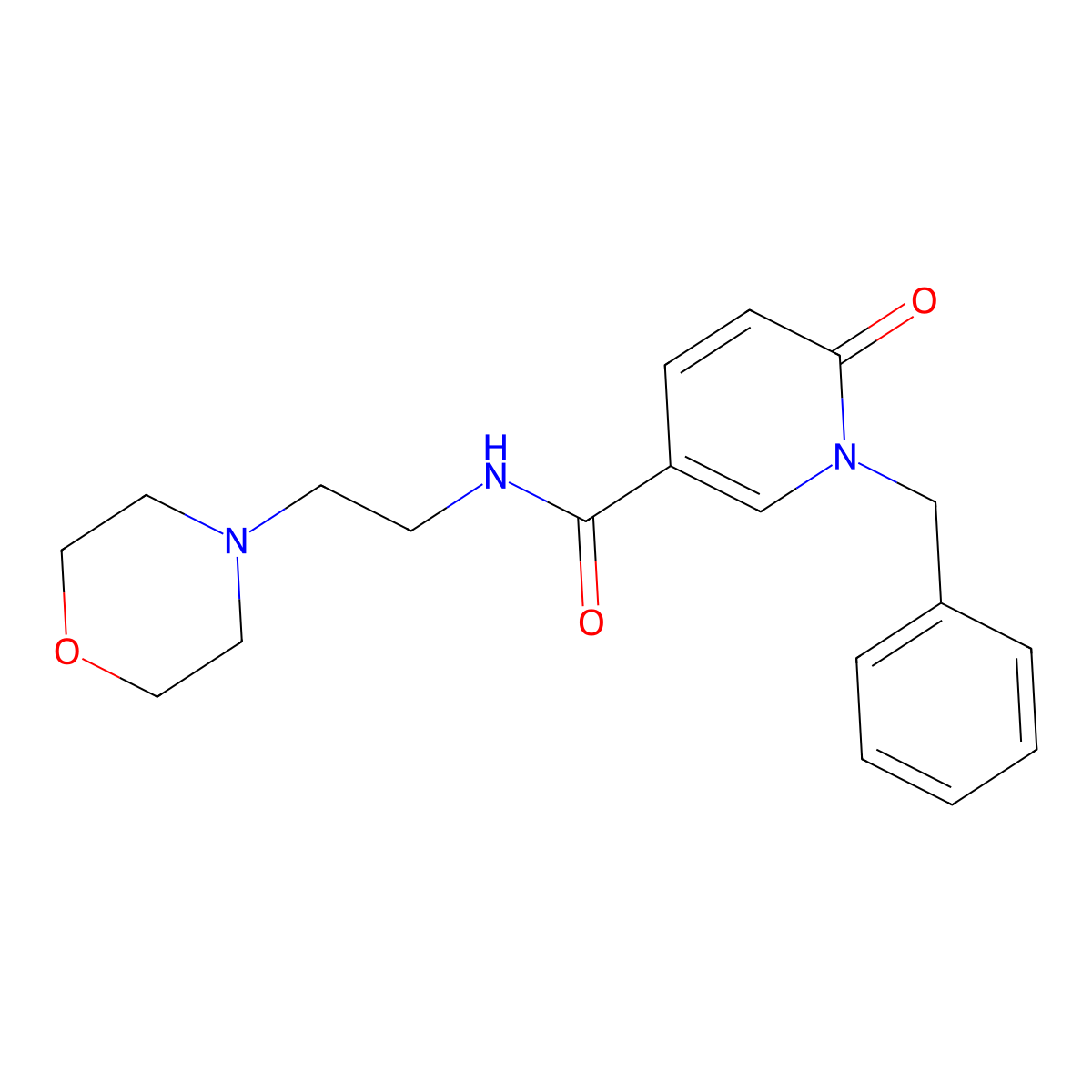 1-benzyl-N-(2-morpholin-4-ylethyl)-6-oxopyridine-3-carboxamide molecular structure, CAS 478065-97-3